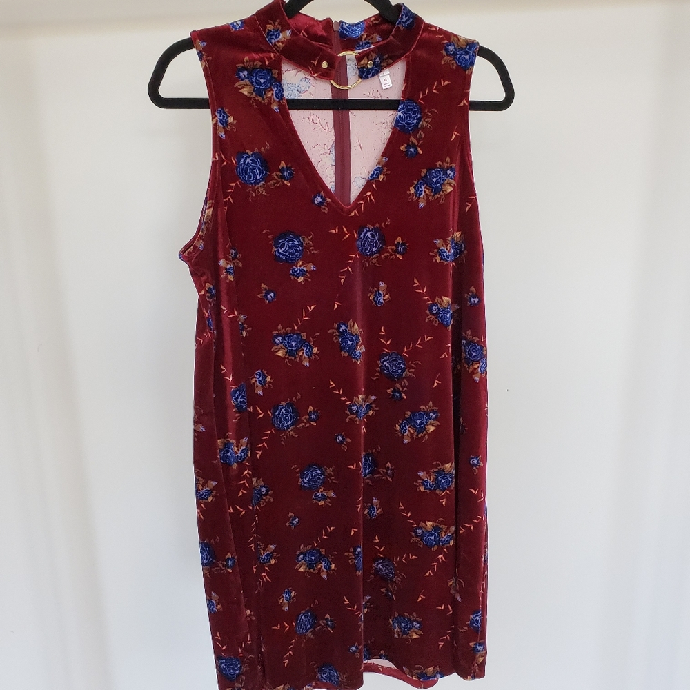 Xhilaration Velour Velvet Jewel Tone Dress - Picture 1 of 4